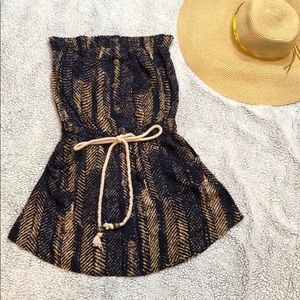 Strapless Summer Beach Dress with pockets